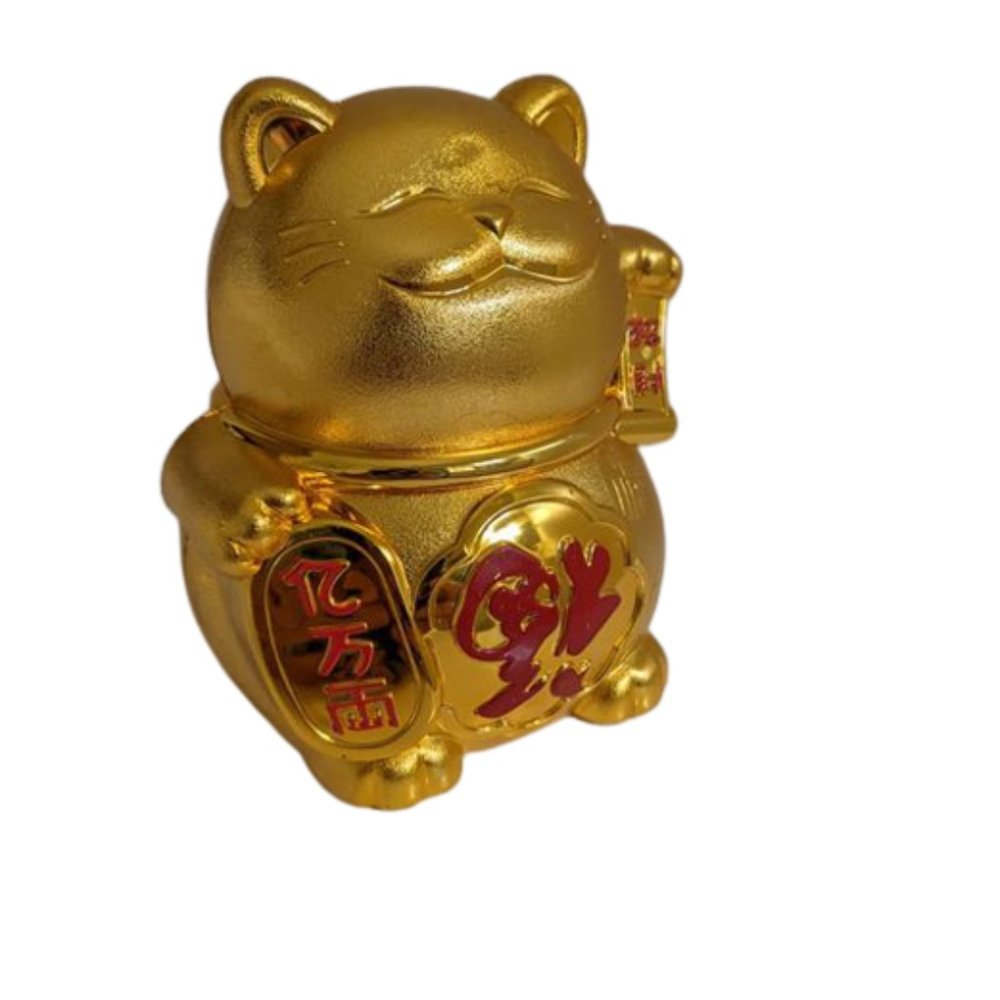 3/$20 Lucky Cat Maneki neko Japanese Asian 4.5”H PLASTIC Coin Bank Luck